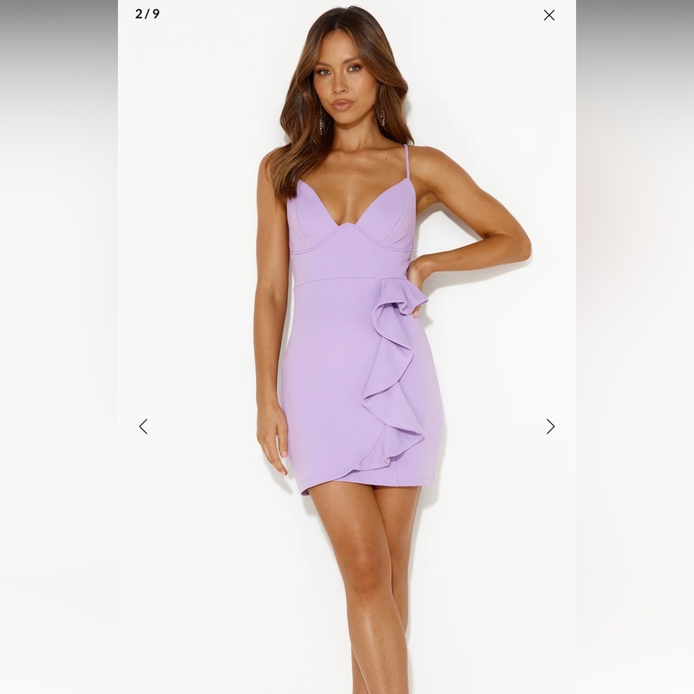 HELLO MOLLY SUNSHINE SOIRÉE MINI DRESS LILAC nwt XS Purple mini bodycon dress